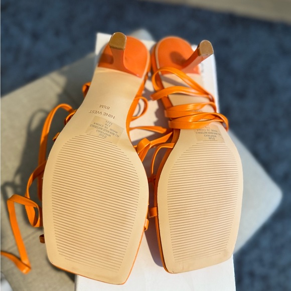 Nine West Orange Sandals Vibrant Strappy Design - Picture 5 of 14